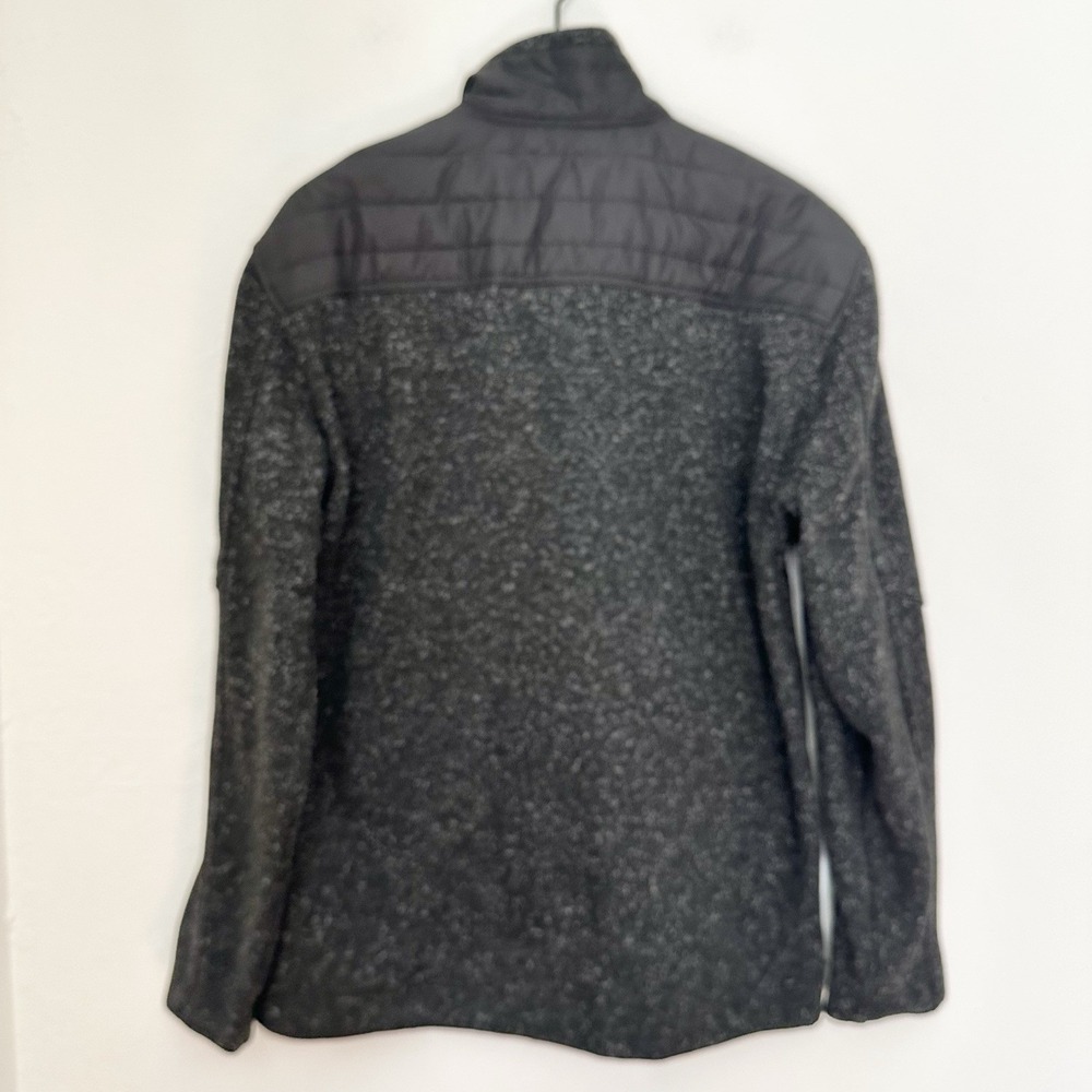 Stoic Sweater Fleece Jacket Mens Large Black Quilted Yoke Full Zip Outdoor warm - Picture 7 of 12